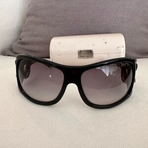 Jimmy Choo black sunglasses gold accents